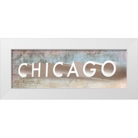 Windy Chicago I White Modern Wood Framed Art Print by Meneely, Dan