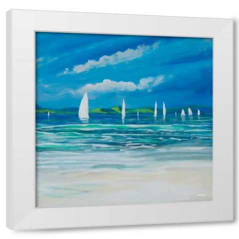 Sail Away Beach II White Modern Wood Framed Art Print by Meneely, Dan
