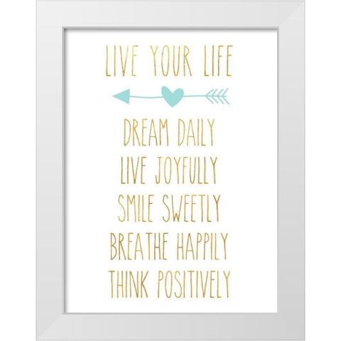 Break the Rules I White Modern Wood Framed Art Print by SD Graphics Studio