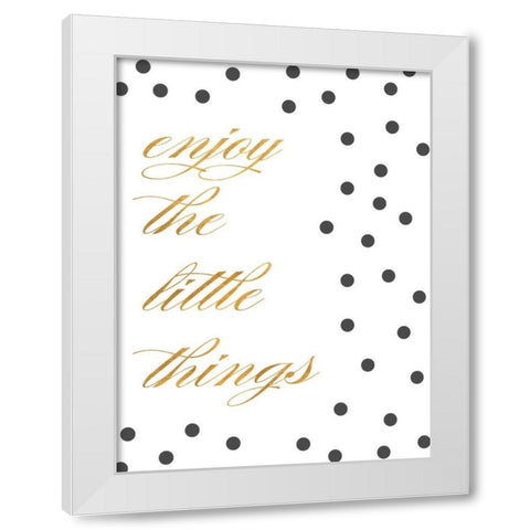 Enjoy I White Modern Wood Framed Art Print by SD Graphics Studio