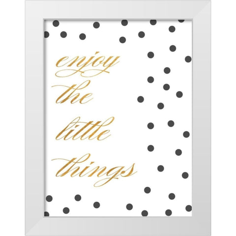Enjoy I White Modern Wood Framed Art Print by SD Graphics Studio