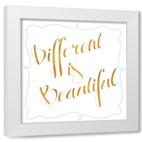 Beautiful and Smile I White Modern Wood Framed Art Print by SD Graphics Studio