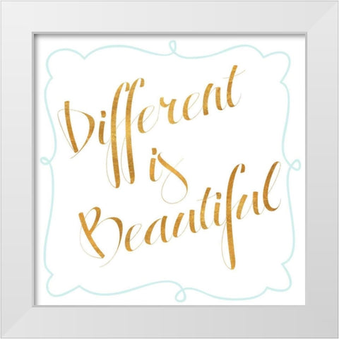 Beautiful and Smile I White Modern Wood Framed Art Print by SD Graphics Studio