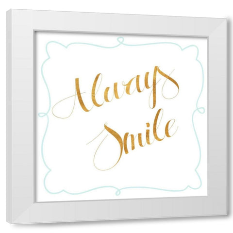Beautiful and Smile II White Modern Wood Framed Art Print by SD Graphics Studio