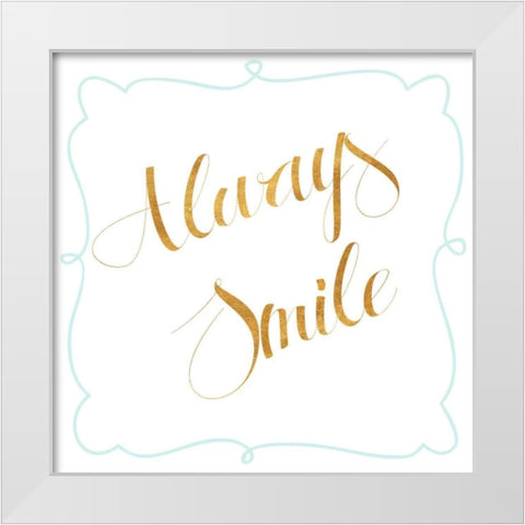 Beautiful and Smile II White Modern Wood Framed Art Print by SD Graphics Studio