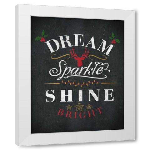Dream Shine Chalk I White Modern Wood Framed Art Print by Studio, SD Graphics