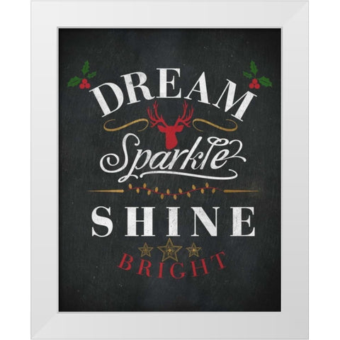 Dream Shine Chalk I White Modern Wood Framed Art Print by Studio, SD Graphics