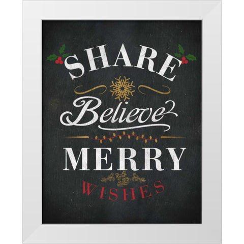 Dream Shine Chalk II White Modern Wood Framed Art Print by Studio, SD Graphics
