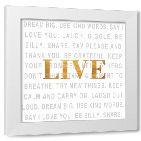 Gold Love Type I (Live) White Modern Wood Framed Art Print by SD Graphics Studio
