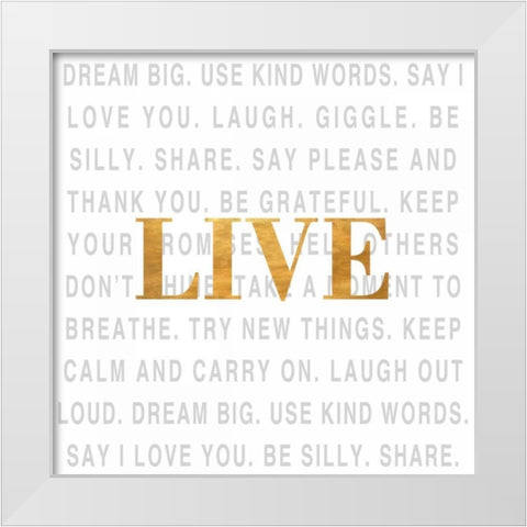 Gold Love Type I (Live) White Modern Wood Framed Art Print by SD Graphics Studio