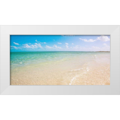 Sandy Paradise White Modern Wood Framed Art Print by Bryant, Susan