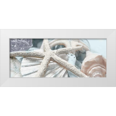 Gold Seashells I White Modern Wood Framed Art Print by Bryant, Susan