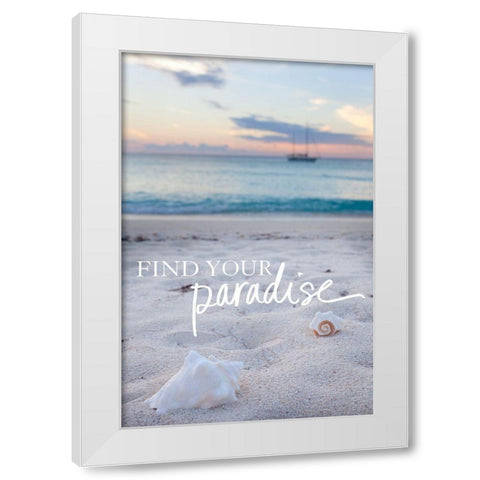 Find Your Paradise White Modern Wood Framed Art Print by Bryant, Susan
