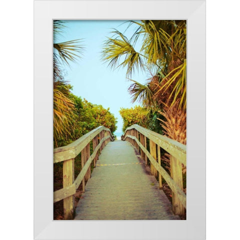 Palm Walkway I White Modern Wood Framed Art Print by Bryant, Susan
