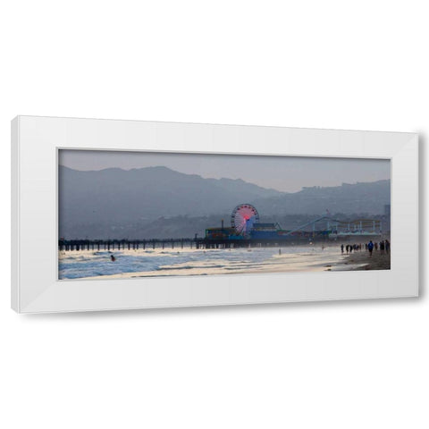 Ferris On Beach White Modern Wood Framed Art Print by Bryant, Susan
