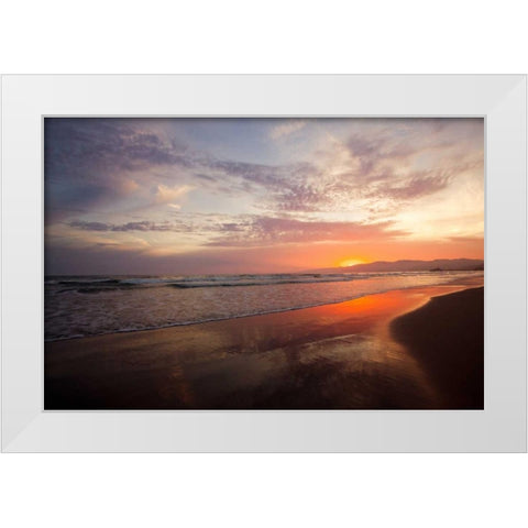 Golden Sunset White Modern Wood Framed Art Print by Bryant, Susan