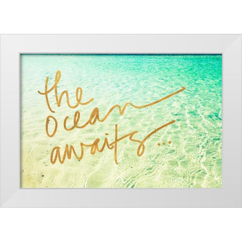 The Ocean Awaits White Modern Wood Framed Art Print by Bryant, Susan