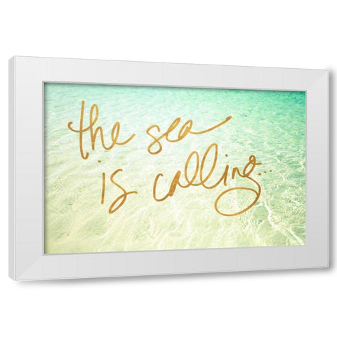 The Sea is Calling White Modern Wood Framed Art Print by Bryant, Susan