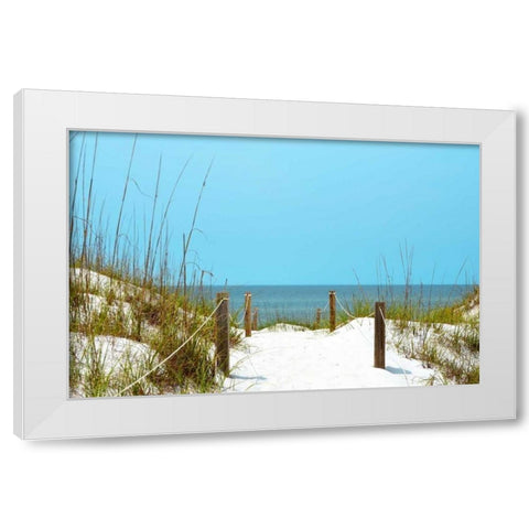 White Sandy Beach I White Modern Wood Framed Art Print by Peck, Gail