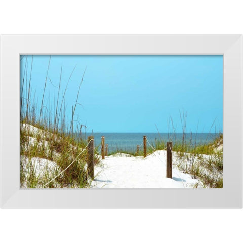 White Sandy Beach I White Modern Wood Framed Art Print by Peck, Gail