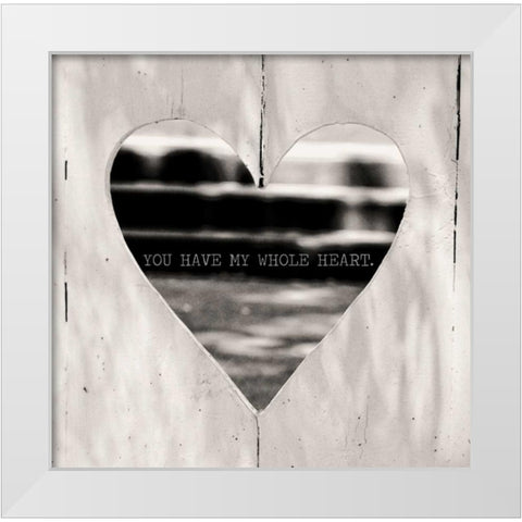 Whole Hearted Square White Modern Wood Framed Art Print by Peck, Gail