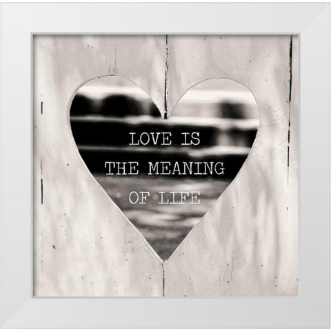 Love is the Meaning White Modern Wood Framed Art Print by Peck, Gail