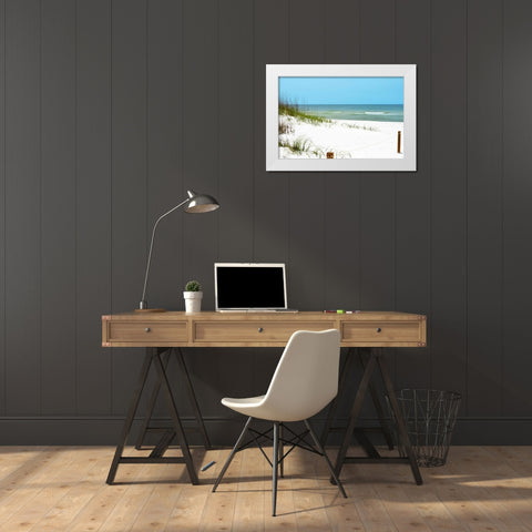 White Sandy Beach II White Modern Wood Framed Art Print by Peck, Gail