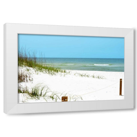 White Sandy Beach II White Modern Wood Framed Art Print by Peck, Gail