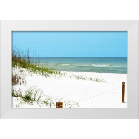White Sandy Beach II White Modern Wood Framed Art Print by Peck, Gail