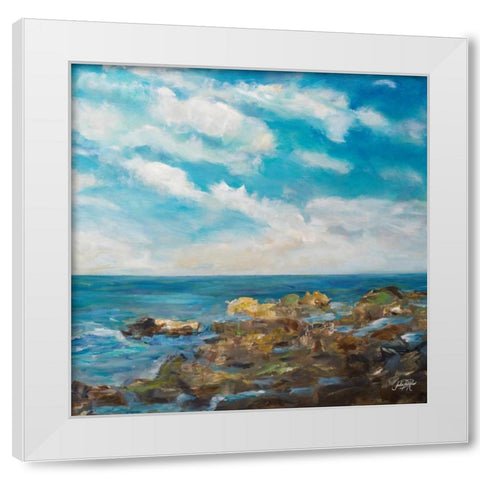 Into the Horizon Square I White Modern Wood Framed Art Print by DeRice, Julie