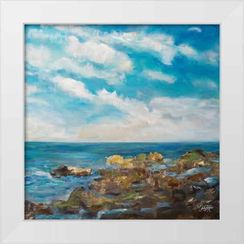 Into the Horizon Square I White Modern Wood Framed Art Print by DeRice, Julie