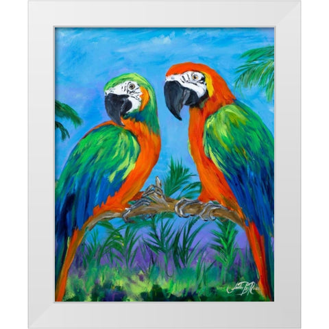 Island Birds I White Modern Wood Framed Art Print by DeRice, Julie