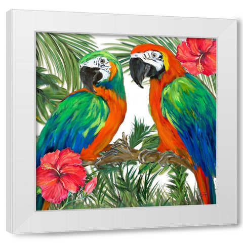 Island Birds White Modern Wood Framed Art Print by DeRice, Julie
