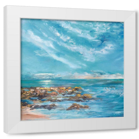 Into the Horizon Square II White Modern Wood Framed Art Print by DeRice, Julie