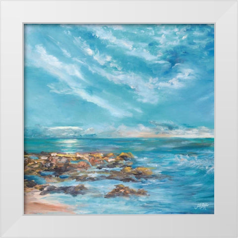 Into the Horizon Square II White Modern Wood Framed Art Print by DeRice, Julie