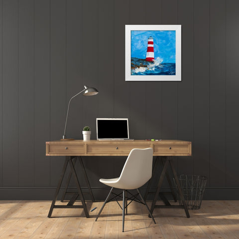 The Lighthouses II White Modern Wood Framed Art Print by DeRice, Julie
