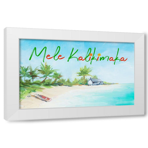 Mele Kalikimaka White Modern Wood Framed Art Print by DeRice, Julie