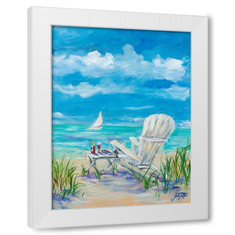 Beach Lounging White Modern Wood Framed Art Print by DeRice, Julie