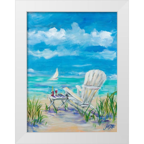 Beach Lounging White Modern Wood Framed Art Print by DeRice, Julie