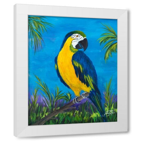 Island Birds II White Modern Wood Framed Art Print by DeRice, Julie