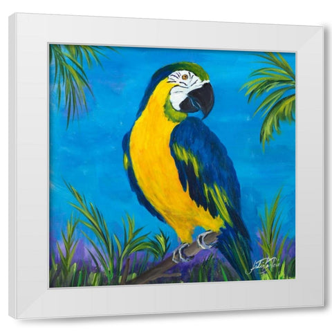 Island Birds Square II White Modern Wood Framed Art Print by DeRice, Julie