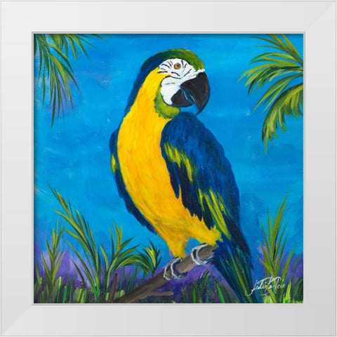 Island Birds Square II White Modern Wood Framed Art Print by DeRice, Julie