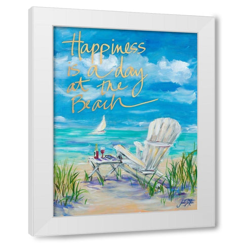 Beach Happiness White Modern Wood Framed Art Print by DeRice, Julie