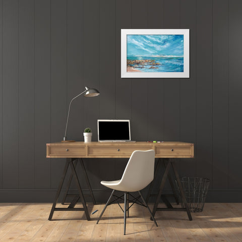 Into the Horizon II White Modern Wood Framed Art Print by DeRice, Julie
