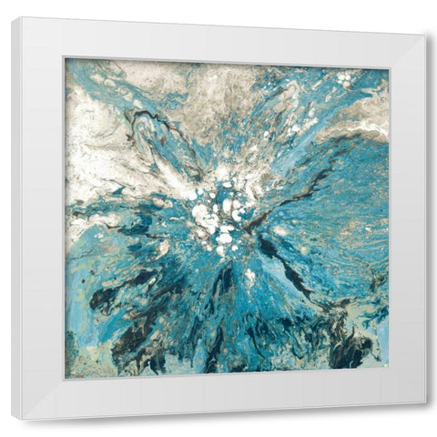 The Teal Sea White Modern Wood Framed Art Print by Mercado, M.