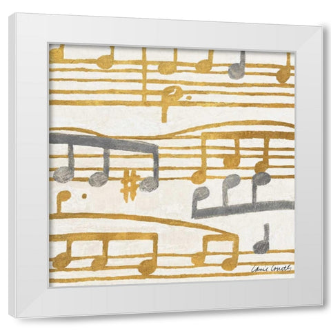 Music Stanzas II White Modern Wood Framed Art Print by Loreth, Lanie