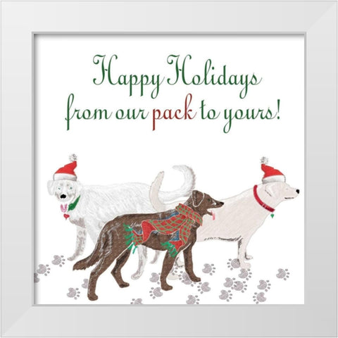 Woof Holiday Pack I White Modern Wood Framed Art Print by Metz, Andi