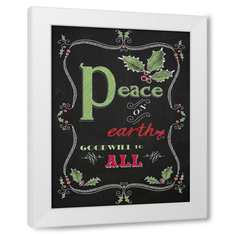 Noel Chalk Art V White Modern Wood Framed Art Print by Metz, Andi