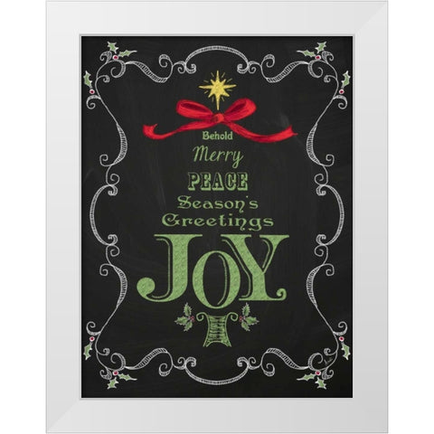 Noel Chalk Art VI White Modern Wood Framed Art Print by Metz, Andi