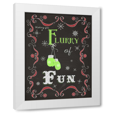 Let it Snow Chalk Art I White Modern Wood Framed Art Print by Metz, Andi